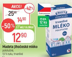 Mléko trvanlivé Jihočeské Madeta - 1,5% polotučné