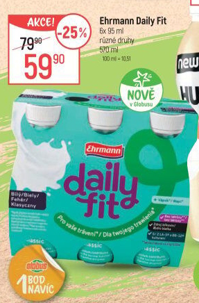 Nápoj bez laktózy Daily Fit Ehrmann