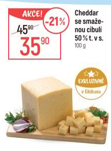 Sýr Cheddar se smaženou cibulí