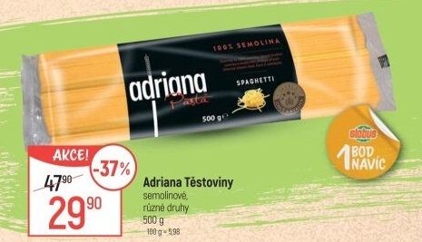 Těstoviny semolinové Adriana