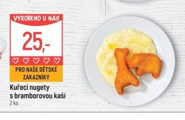 Kuřecí nugety s bramborovou kaší