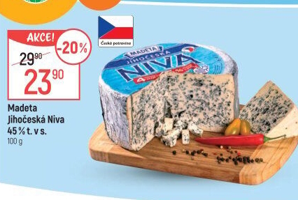 Sýr Niva Jihočeská 45% Madeta
