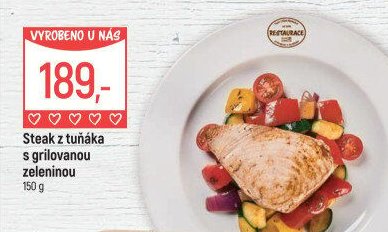 Steak z tuňáka s grilovanou zeleninou