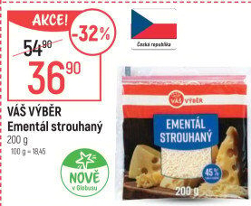 Sýr Ementál strouhaný Váš Výběr