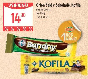 Tyčinka Banány v čokoládě Orion