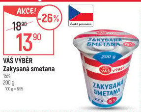 Zakysaná smetana 15% Váš Výběr