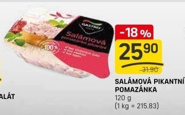 Salámová pikantní pomazánka Gastro