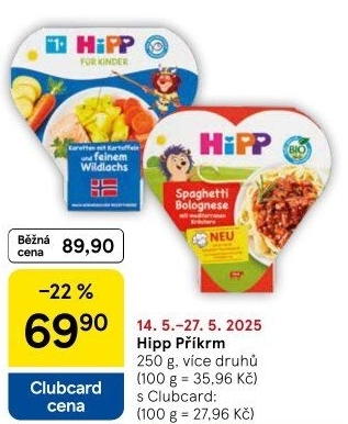 Příkrm hotová jídla bio HiPP