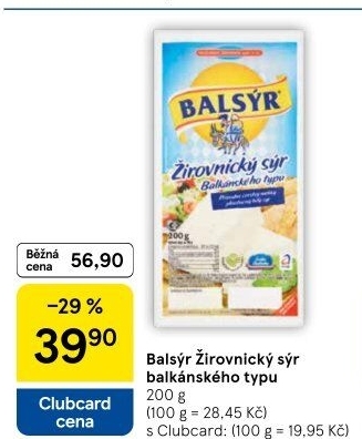 Sýr Balsýr Mlékárna Žirovnice