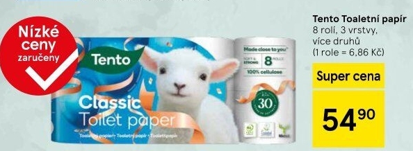 Toaletní papír 3vrstvý Tento
