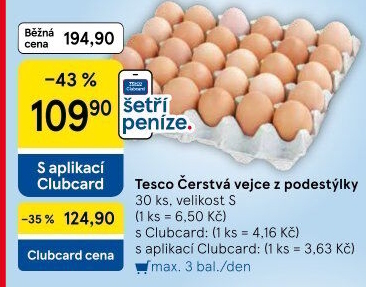 Vejce z podestýlky S Tesco