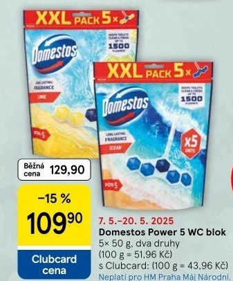 WC blok tuhý Power 5 Domestos