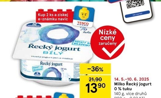 Bílý jogurt řecký 0% Milko
