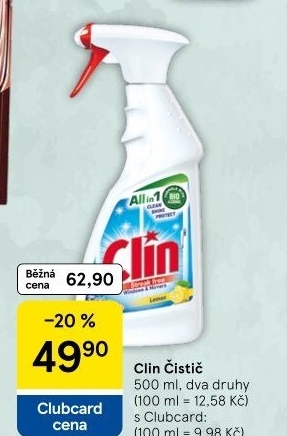 Čistič oken s alkoholem Clin