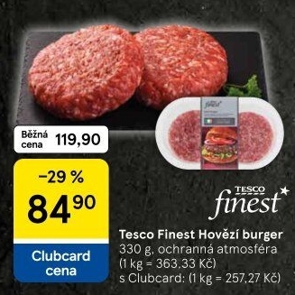Hovězí hamburger Tesco Finest