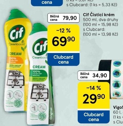 Krémový čistič Cif Cream