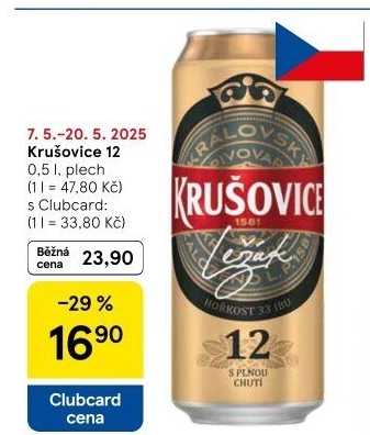 Pivo světlý ležák Královský 12° Krušovice