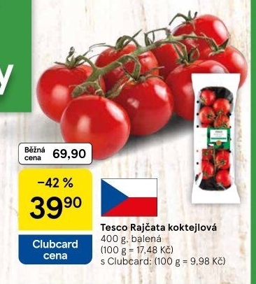 Rajčata koktejlová Tesco