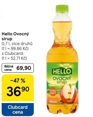 Sirup ovocný Hello