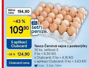 Vejce z podestýlky S Tesco