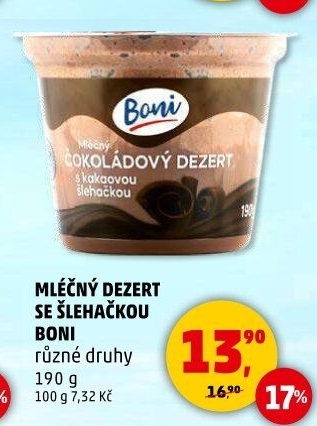 Dezert mléčný se šlehačkou Boni