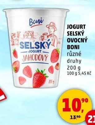 Ochucený jogurt selský Boni