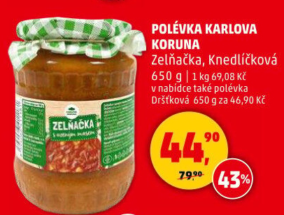 Polévka zelňačka Karlova Koruna