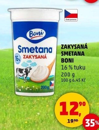 Smetana zakysaná Boni 16%