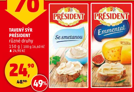 Tavené sýry Président
