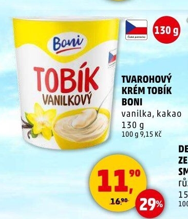 Tvarohový krém Tobík Boni