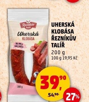 Uherská klobása Řezníkův talíř