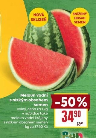 Meloun vodní s nízkým obsahem semen