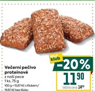 Večerní proteinové pečivo