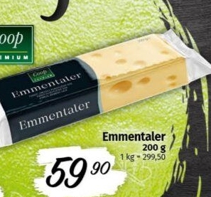 Sýr Emmentáler Coop Premium