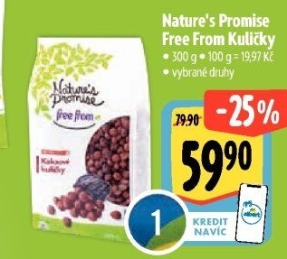 Cereálie Kuličky bez lepku Free From Nature'