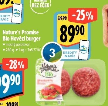 Hovězí burger Bio Nature'