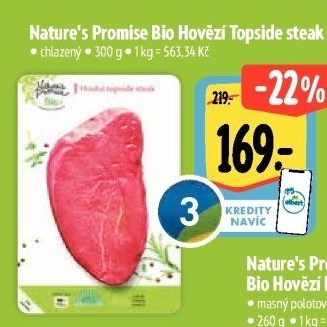Hovězí steak topside Bio Nature’s Promise