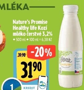 Kozí mléko čerstvé Healthy life Nature'