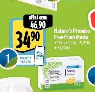 Máslo bez laktózy Free From Nature'