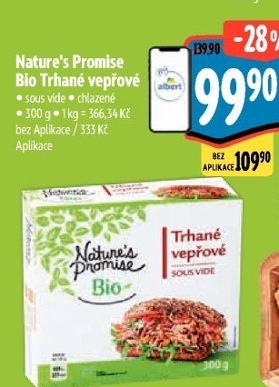 Maso vepřové trhané sous vide bio Nature'