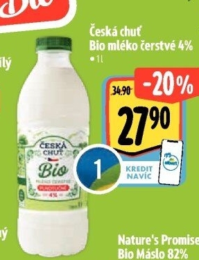 Mléko čerstvé Bio Česká chuť - 4% plnotučné