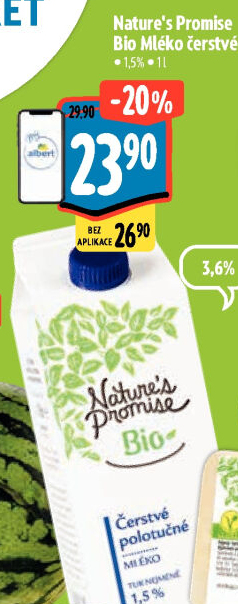 Mléko čerstvé bio Nature'