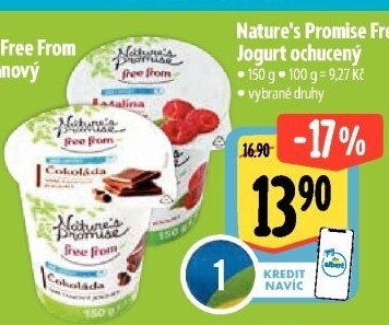 Ochucený jogurt bez laktózy Free From Nature'