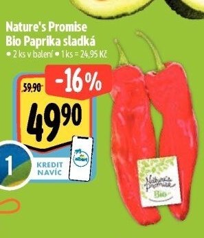 Paprika červená bio Nature'