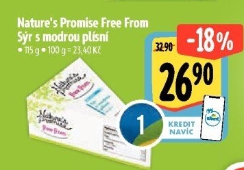 Sýr s modrou plísní free from Nature'