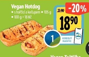 Taštička vegan hot dog