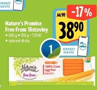 Těstoviny bez lepku Free From Nature'