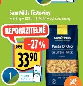 Těstoviny bez lepku Sam Mills
