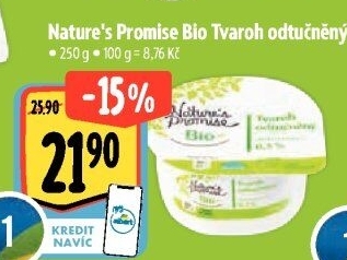 Tvaroh odtučněný bio Nature'