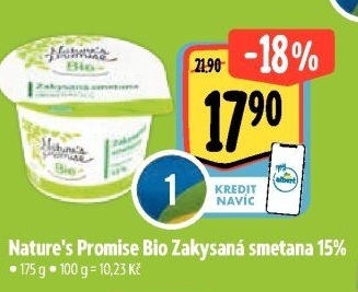 Zakysaná smetana 15% bio Nature'